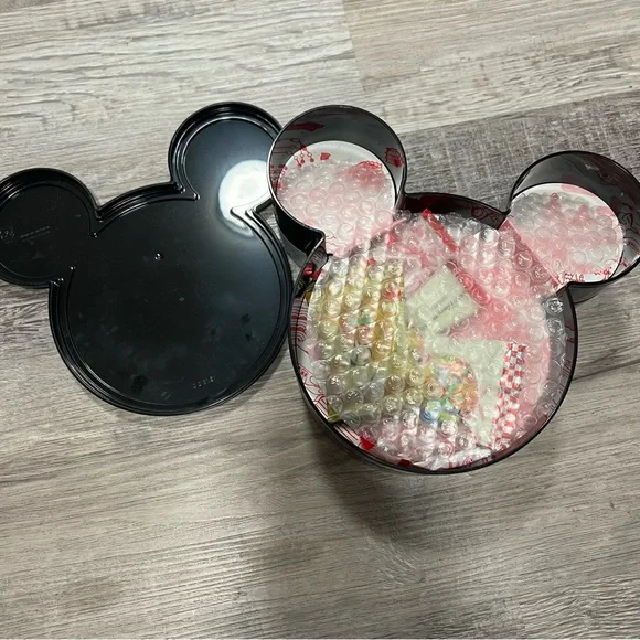Tokyo Disney Mickey Mouse Black Two Tiered Candy Tin With Some Candy - Picture 6 of 12